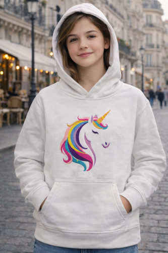 Fille souriante dans un décor urbain